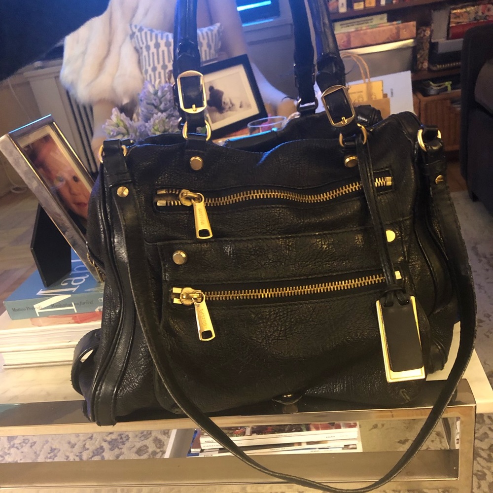 GRYSON black leather tote bag
